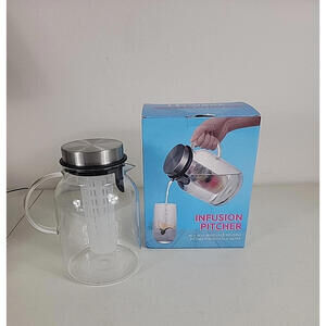 Glass Fruit Infuser Water Pitcher with Removable Lid High Heat Resistance
